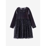 Robe fille noël velours tulle étoilé anthracite Robe fille noël velours tulle étoilé anthracite