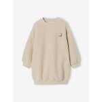 Robe fille sherpa dtails brods vanille