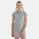 Robe fille style polo manches courtes gris