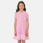 Robe fille style polo manches courtes rose