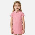 Robe fille style polo manches courtes rose clair