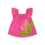 Robe pour fille en toile rose