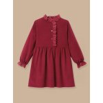 Robe fille en velours cerise