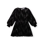 Robe pour fille en velours avec sequins et manches longues noir