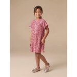 Robe fille en velours et sequins rose