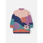 Robe fleurs en maille rose