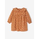 Robe fleurie bb en gaze de coton caramel