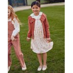 Robe florale � manches longues et doublure blanc