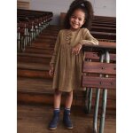 Robe en gaze de coton avec noeuds fantaisie fille olive