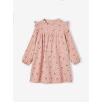 Robe en gaze de coton avec volants paule rose poudr
