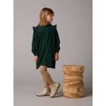 Robe en gaze de coton avec volants paule vert sapin