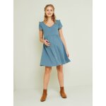 Robe de grossesse et d'allaitement gaze de coton sauge