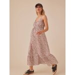 Robe grossesse  bretelles motifs fleurs cru