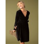 Robe de grossesse effet cache - coeur en velours envie de fraise noir