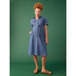 Robe grossesse esprit saharienne en denim stone Robe grossesse esprit saharienne en denim stone