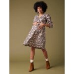 Robe de grossesse imprime fleurs fil brillant envie de fraise marine