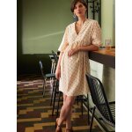 Robe grossesse imprime fleurs envie de fraise sable