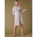 Robe de grossesse en tricot gris perle