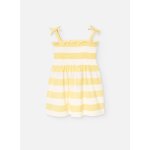 Robe avec imprimé rayures et bretelles ajustables jaune Robe avec imprimé rayures et bretelles ajustables jaune