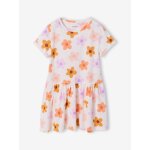 Robe imprim�e fille manches courtes multicolore