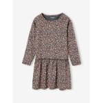 Robe imprim�e fille manches longues anthracite