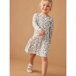Robe imprimée fille manches longues écru Robe imprimée fille manches longues écru