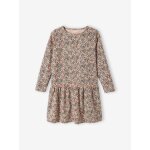 Robe imprim�e fille manches longues rose poudr�