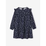 Robe imprime  volants fille marine