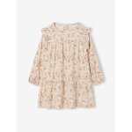 Robe imprime  volants fille vanille