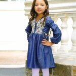 Robe intersaison coton fleurie liberty margot bleu rose Robe intersaison coton fleurie liberty margot bleu rose
