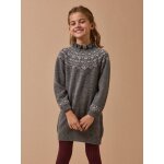 Robe jacquard en laine gris chine fonce