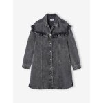 Robe en jean � volant denim gris