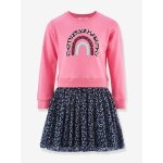 Robe avec jupe en tulle l�opard fille happy girls rose bonbon