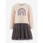 Robe avec jupe en tulle l�opard fille happy girls vanille