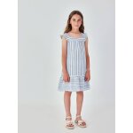 Robe en lin ray� multicolore
