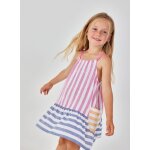 Robe en lin � rayures pour fille multicolore