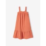 Robe longue en gaze de coton fille orange