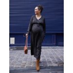 Robe longue grossesse et allaitement motif zbr chocolat