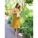 Robe longue grossesse allaitement ocre