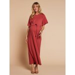 Robe longue grossesse et allaitement terracotta