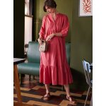 Robe longue grossesse esprit bohme boutonne envie de fraise grenadine