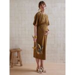 Robe longue de grossesse en jersey lourd coton bio * olive Robe longue de grossesse en jersey lourd coton bio * olive