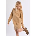 Robe en maille, col roul� beige