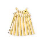Robe en maille pour fille avec applique florale jaune