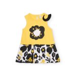 Robe en maille pour fille avec d�tail � l �paule jaune