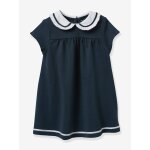 Robe maille piqu�e b�b� en coton bio bleu ardoise