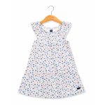 Robe manches courtes 100% coton fille imprime multico
