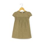 Robe manches courtes 100% coton fille kaki