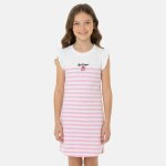 Robe manches courtes, col rond rose p�le