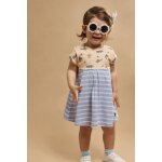 Robe manches courtes en coton b�b� marmo / bleu lavande e24